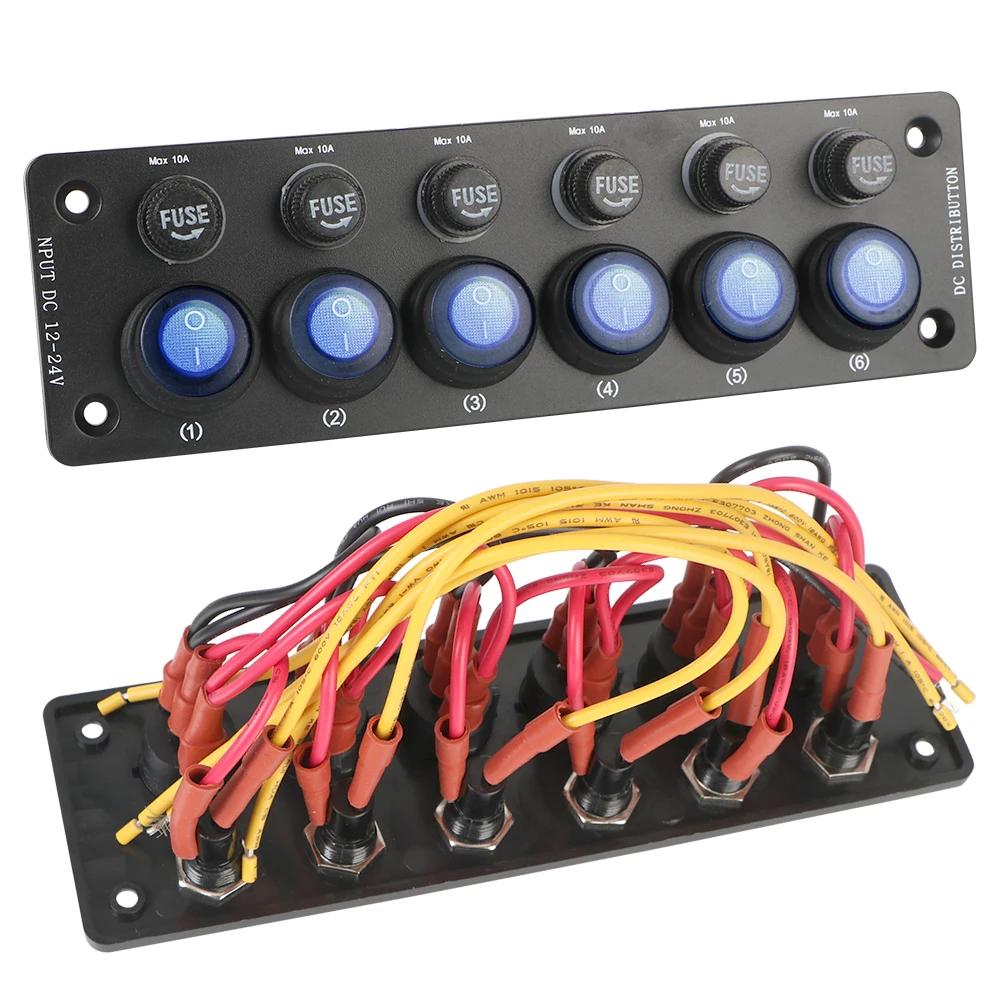 

Кнопка включения/выключения Caravan 12 В тумблер 6 позиций аксессуары для кемпинга автомобиля многопортовые розетки и переключатели для дома на колесах RV