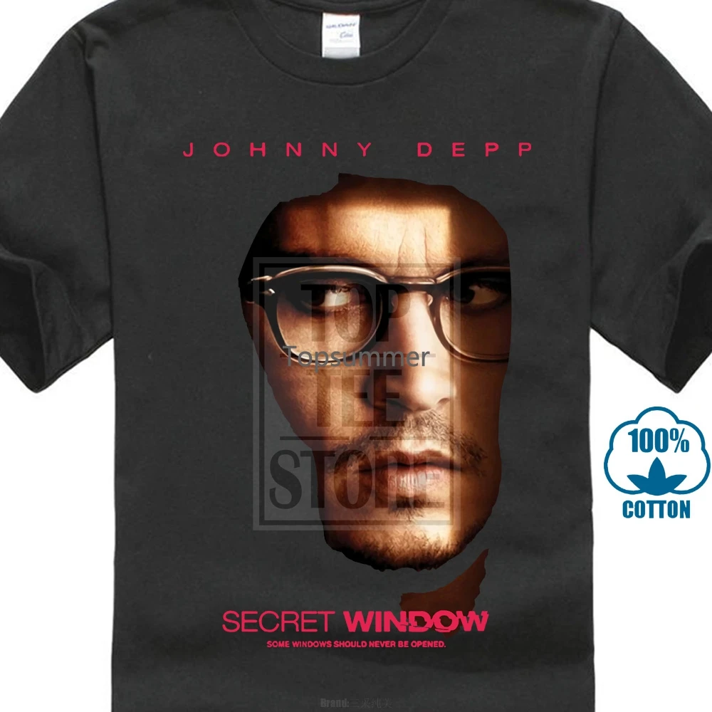Secret Window V2 Poster Johnny Depp Dtg T Shirt Nera Tutte Le Taglie S 4Xl
