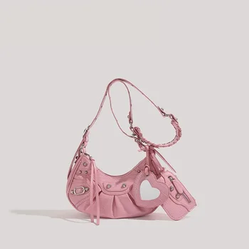 Borsa a Spalla/Sottospalla in Pelle Vintage Stile Maillard Retrò Piccola Borsa Piccola Stile Spicy Girl Wasteland, Collezione Primavera 2026, di Gran Tendenza