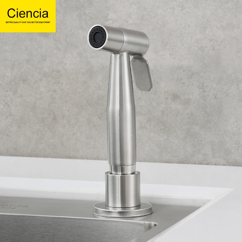 Ciencia 304 Stainless Steel Kitchen Sprayer Set Brushed Nickel Hand Held Sprayer for Kitchen Sink Washing luxury high quality brushed nickel pull out sprayer kitchen bar sink faucet hand held sprayer mixer solid brass