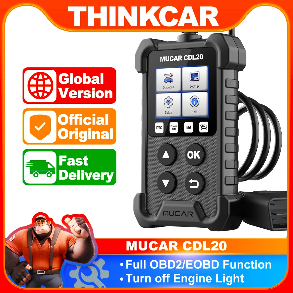 MUCAR CDL20 OBD2 Car Diagnostic Tools OBD 2 Code Reader Scanner For Engine Diagnosis 10 OBD2 Free Auto DTC Lookup 8 Languages automotive diagnostic scanner