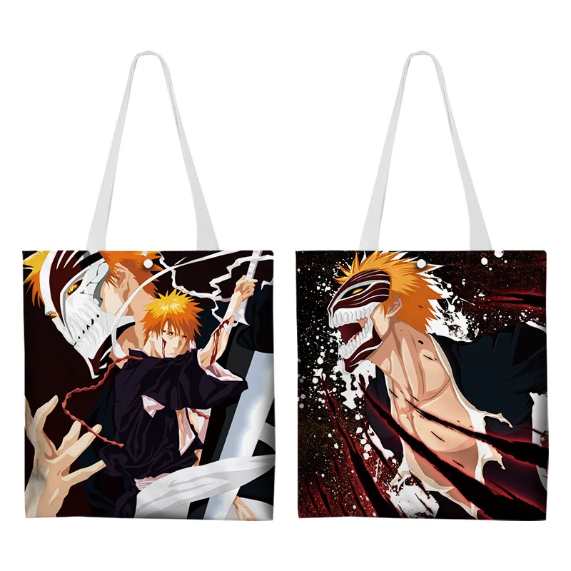 

Anime BLEACH Kurosaki Ichigo Rukia Byakuya Cartoon Shopping Bag Women Shoulder Handbag Shopping Canvas Bag Sling Bag