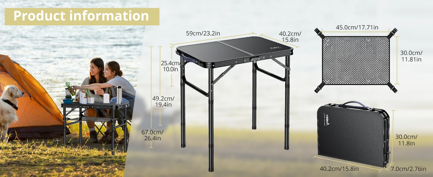 small folding table portable 2ft