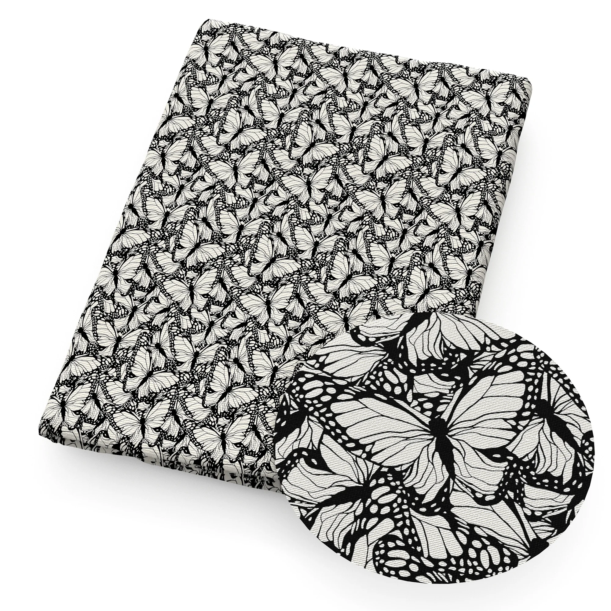 Pingianer - Stoffa 100% cotone, motivo: farfalle, per bambini, vendita al metro, per lavori di cucito artigianali, cotone, Farfalla nera colorata., 100x160cm (11,99€/m