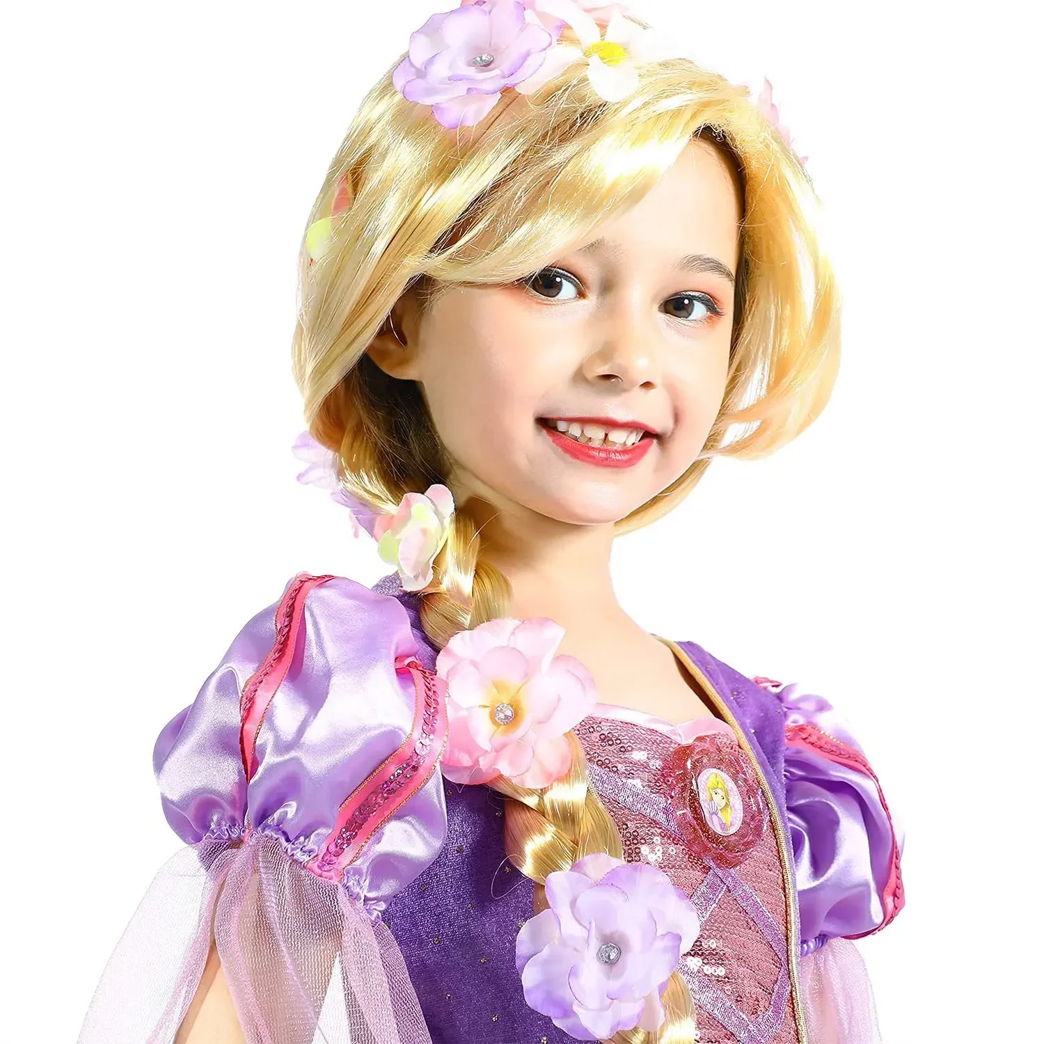 Girls Long Blonde Rapunzel Wigs For Kids Princess Woman Costume Cosplay Fairytale Ball Braid Wigs For Halloween Christmas Party 2