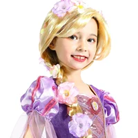 Girls Long Blonde Rapunzel Wigs For Kids Princess Woman Costume Cosplay Fairytale Ball Braid Wigs For Halloween Christmas Party 2