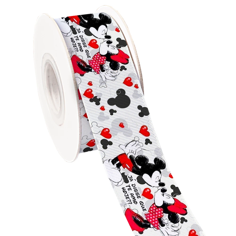 

Hot Sale Disney Baby Mickey Minnie Grosgrain Ribbon for DIY Girl Headwear Hair Bows 10yards Satin Ribbon