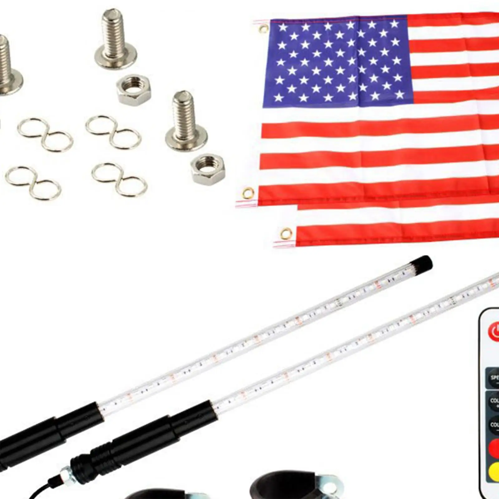 2Pcs LED Lights, RGB Watreproof 300 Flash Patterns Spiral Lighting Fit for UTV ATV Motorcycles Buggy Boat Rail 2Pcs LED Lights, RGB Watreproof 300 Flash Patterns Spiral Lighting Fit for UTV ATV Motorcycles Buggy Boat Rail