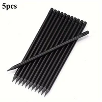 5pcs Premium HB Pencil with Eraser - Luxury Black Wood, Smooth Writing and Drawing Pencil - Durable and High-Quality, Sketching 6