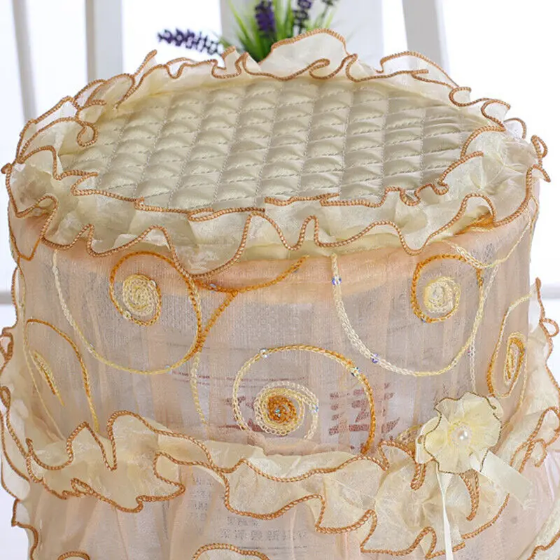 2Pcs Set Water Bucket Cover Rural Lace Dust Cover Fabric Water Dispenser Household Merchandises Protector Home Decor