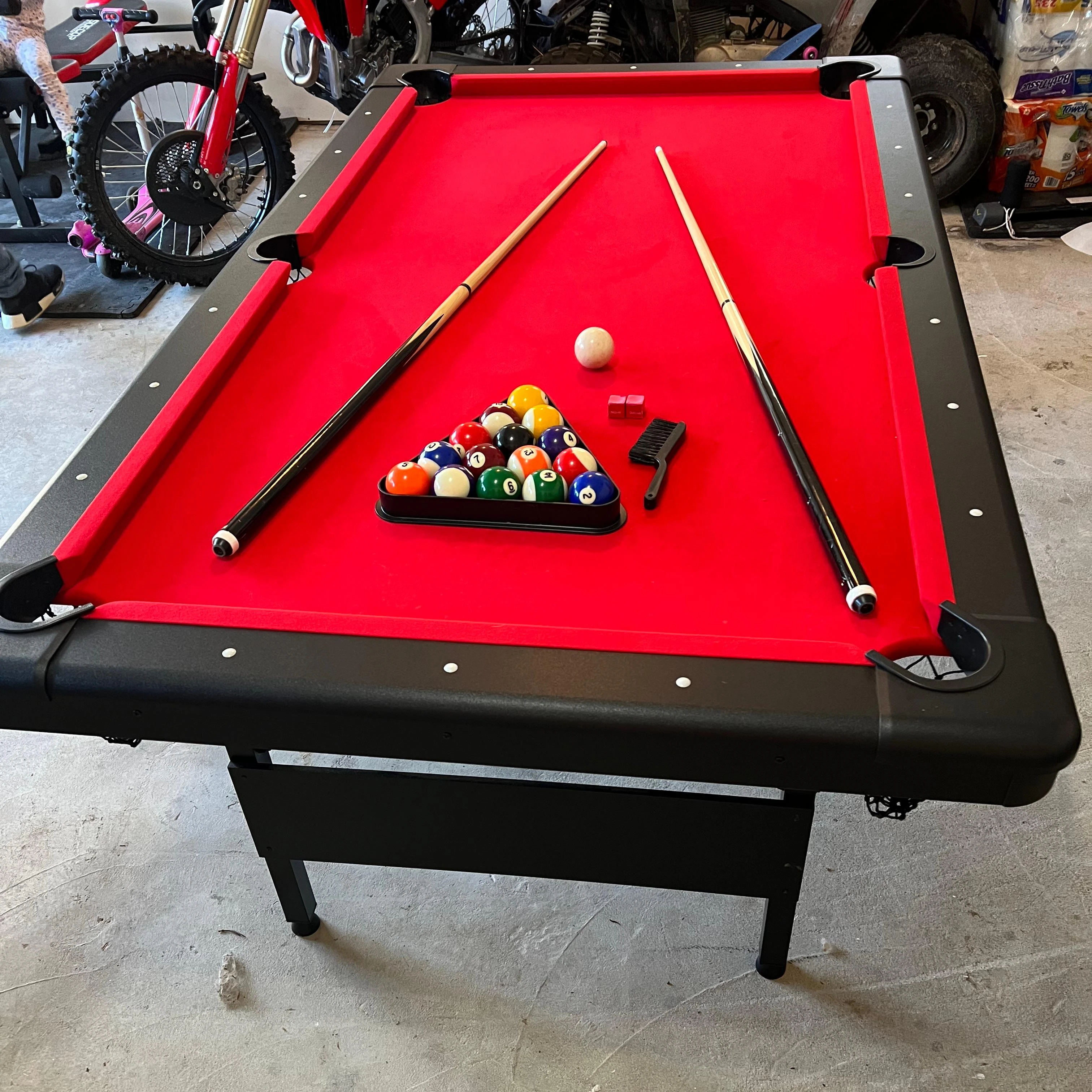 New 7FT Billiard Foldable Leg Table Clue Pool Game Table for Sale