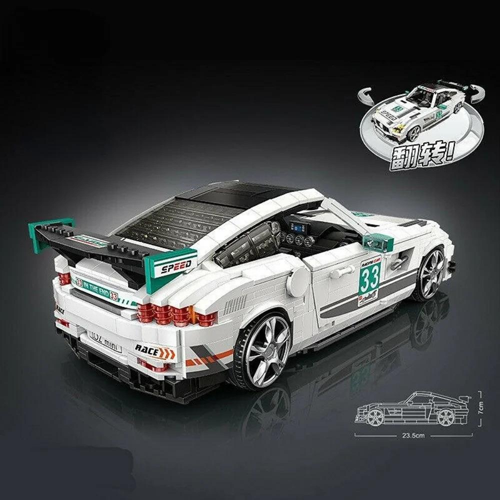 

3D Model DIY Diamond Building Block Brick White Car Speed Race Super Car Motorcycle Type Creative Assembly Toy for Children