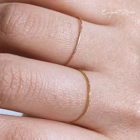 Minimal Simple Tiny Rings For Women 1mm Full Round Minimalist Thin Dainty Stacking Sandblast Stainless Steel Ring Jewelry 2023 2