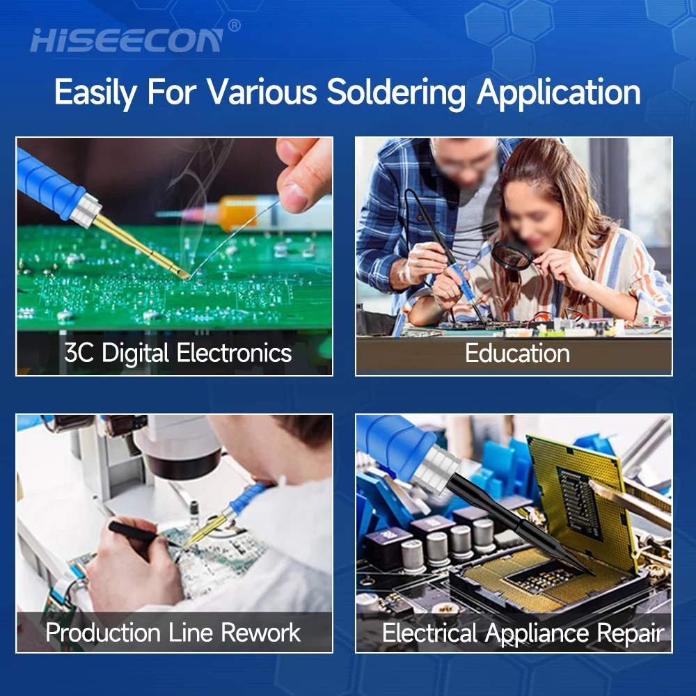 Soldering Iron Tips HISEECON C210 Soldering Iron Tips Series Compatible With JBC AIXUN GVM YIHUA SUNSHINE For Motherboards Electronic Welding