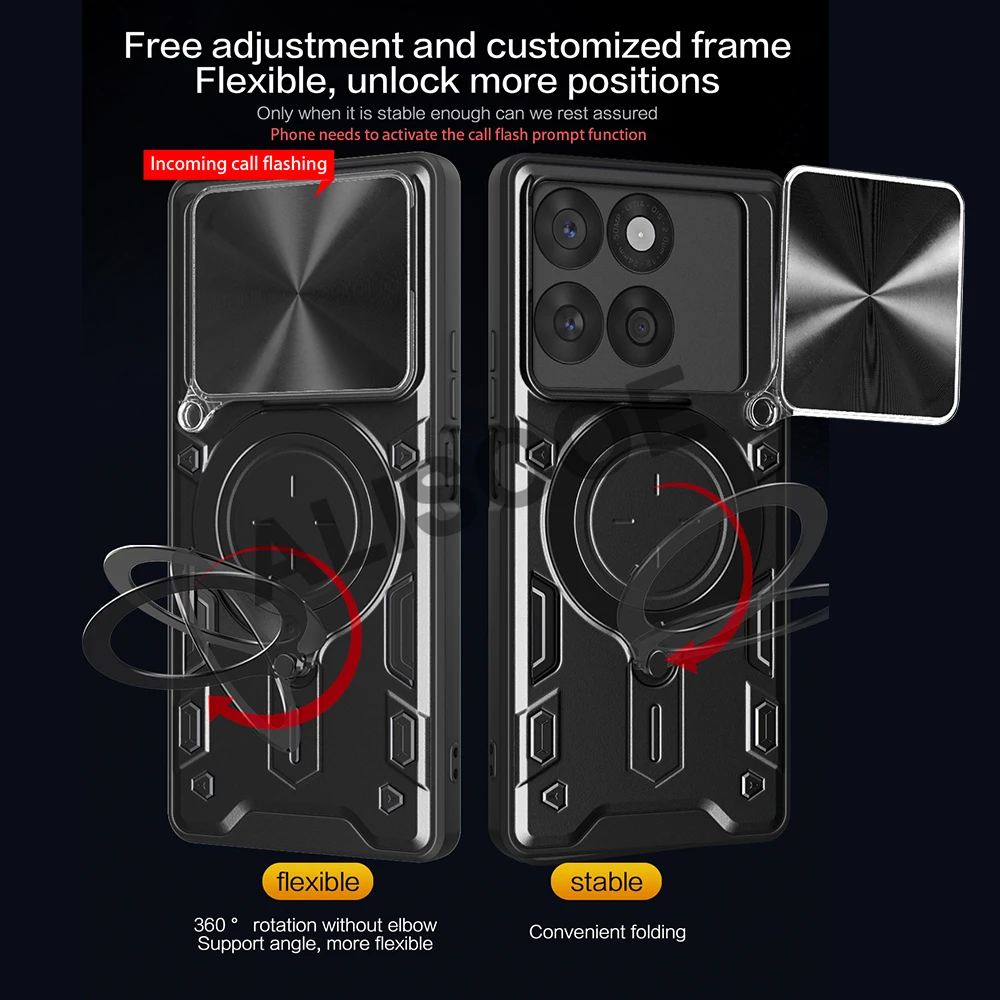 Slide Camera Protective Case with Ring Stand for Enhanced Shock Absorption