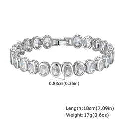 Elegant 14K Gold Plated Paperclip Chain Bracelet with Cubic Zirconia Details (M - PBR - 223S)