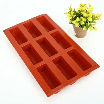 NEW Baking Tools 9 Cavity Silicone Mold 3D Stick Half-cylindrical Long Strip Shape Chocolate Truffle Mousse Cake Dessert Mold 2