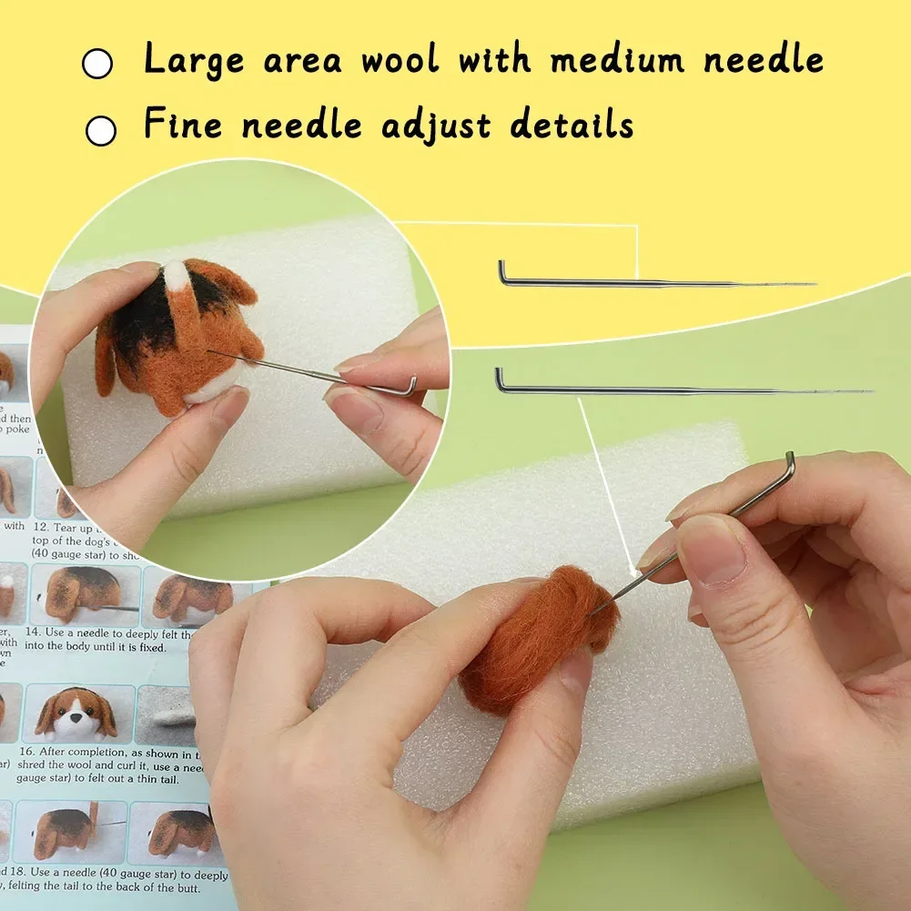Non-Finished Dog Cat Handmade Wool Felting Material Package For Doll Making Toy DIY Child Gift Needle Felting Tool Kit