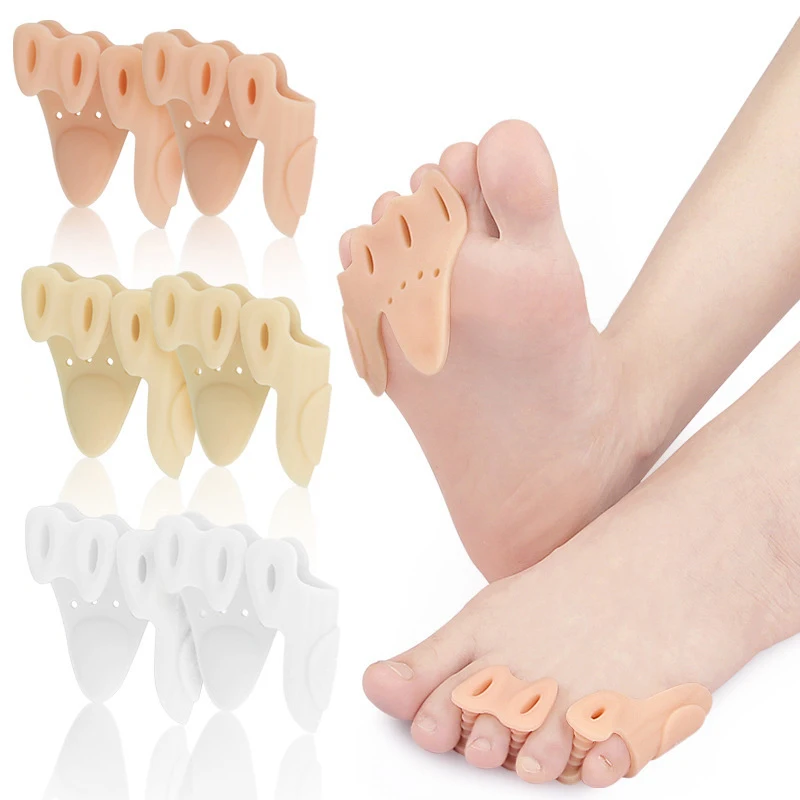 

Three-hole Foot Center Toe Divider Little Toe Inside-out Orthosis Double Toe Clamp Foot Invisible Anti-wear Toe Guard
