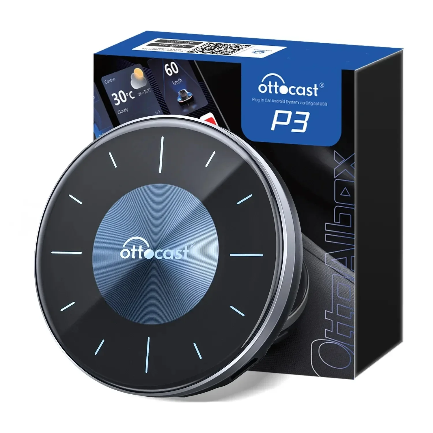 OTTOCAST OttoAiBox P3 CarPlay AI Box Wireless Android Auto
