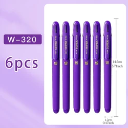 Premium Purple Neutral Pens, 1.0mm, Durable & Smooth Writing, High - Quality Ink for Educational & Office Use (Purple 6pcs)