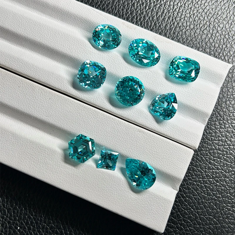 Top Quality 0.5-1.5ct Lab Grown Paraiba Gemstone Asscher Shape Loose Gemstones Paraiba For Jewelry Making with AGL Certificate
