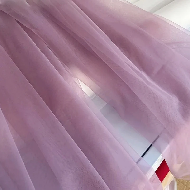 Lilac and Yellow Soft Tulle Fabric for Creative DIY Projects and Elegant Decor