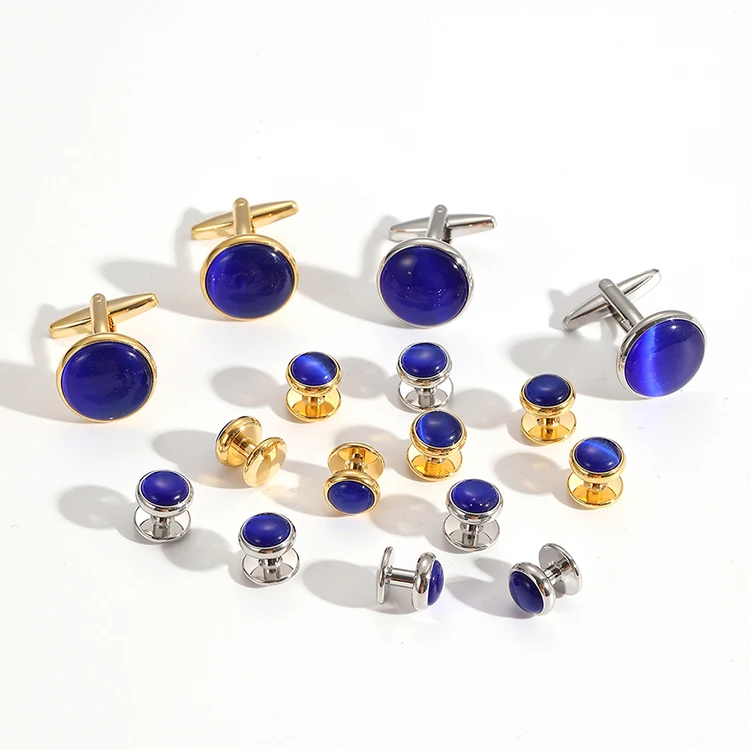 Maßgefertigte Manschettenknöpfe Hemd-Set Luxus-Geschenk für den Freund Edle Modeschmuck Herren-Manschettenknöpfe – Detail 8