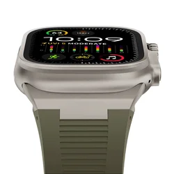 Premium Soft Silicone Watch Strap - Durable Rubber Band for Enhanced Comfort and Style (Green titanium)
