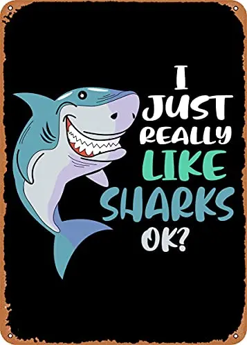

Shark Living Room Vintage Look Metal Sign Patent Art Prints Retro Gift 8x12 Inch