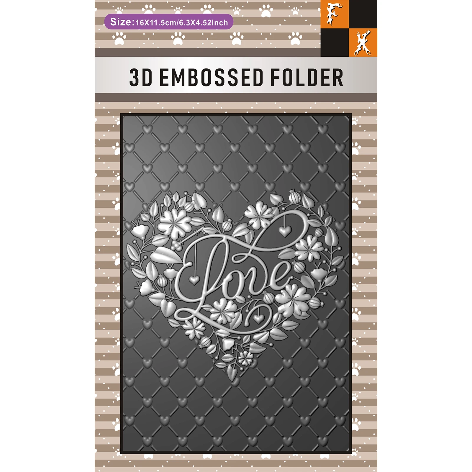 3D 엠보싱 폴더 - 사랑의 꽃무늬 디자인을 테마로, 내구성이 뛰어난 플라스틱, DIY 수공예품 및 스크랩북, 엠보싱하기 쉽다, 수타