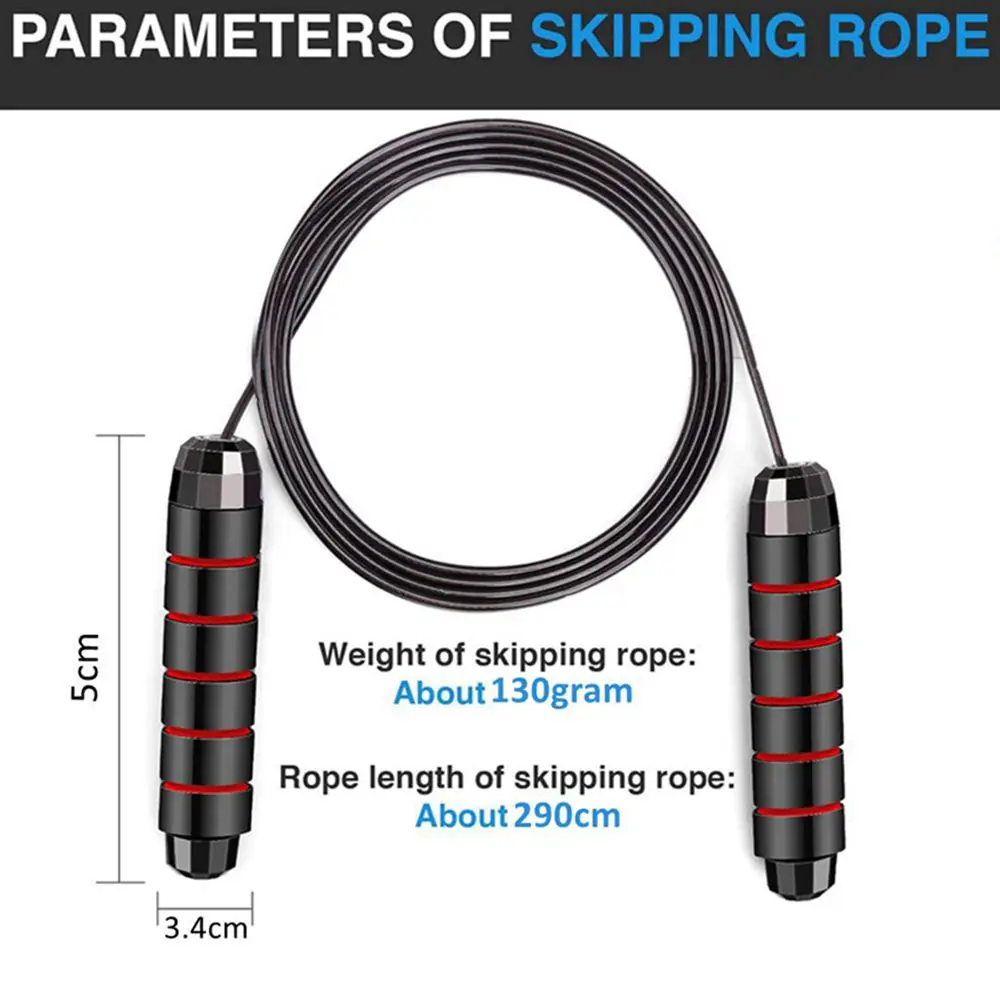 Rapid Speed Jump Rope Steel Wire Skipping Rope with Ball Bearing Adjustable Jumping Fitness Workout Home Sport Equipment jump rope