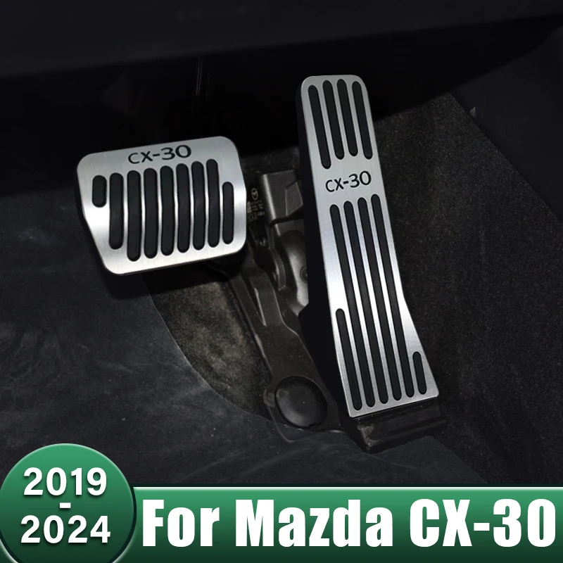 Aluminum Car Foot Pedal Fuel Accelerator Brake Pedals Cover Accessories For Mazda CX-30 CX30 CX 30