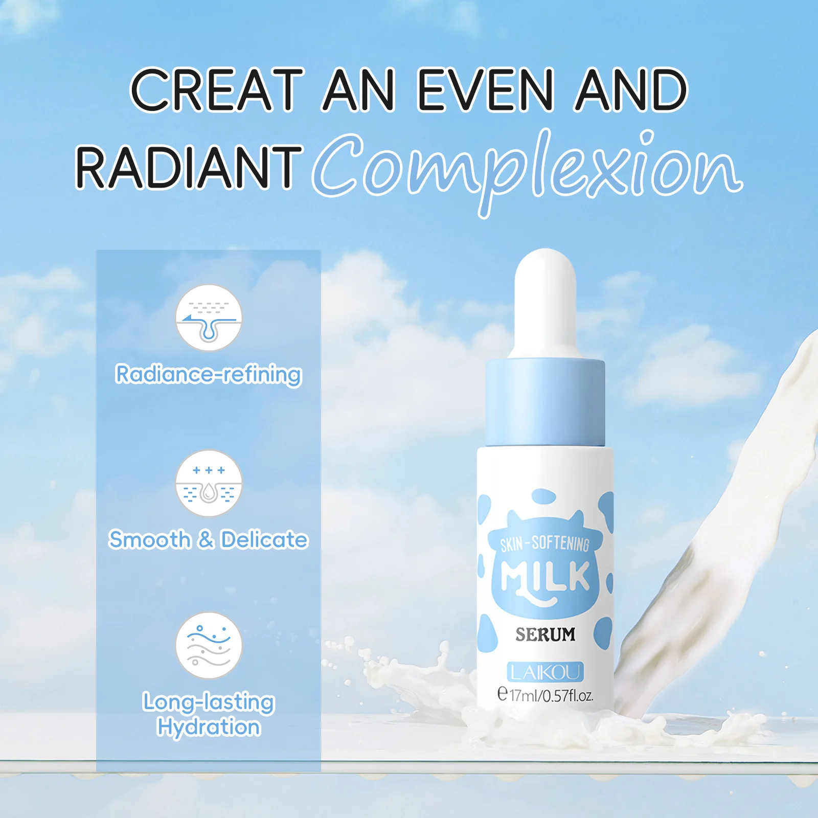 Milk Facial Serum for Face Skincare Moisturizing Hydrating Facial Essence Beauty Face Serum Cream Skin Care Products 17ml 30 Milk Facial Serum for Face Skincare Moisturizing Hydrating Facial Essence Beauty Face Serum Cream Skin Care Products 17ml - Image 4