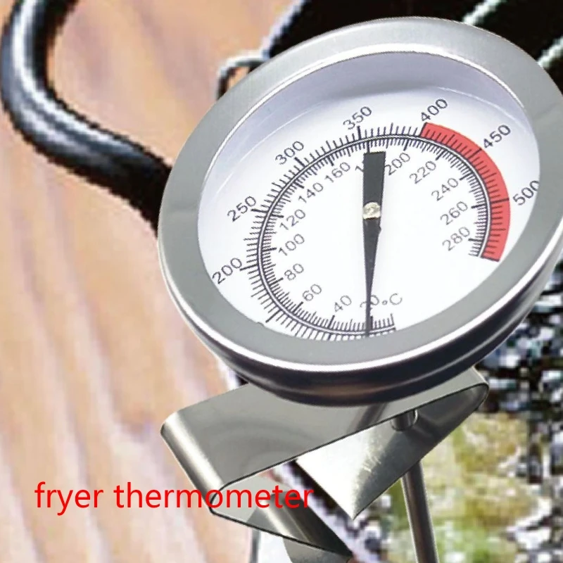 15 Deep Fryer Thermometer with Clip - Stainless Steel Dial Thermometer for  Kitchen Pot, Fry Oil, Candy, Meat Cooking - Professional Quality 