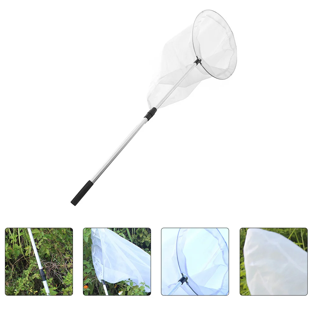 

Professional Butterfly Net with Stainless Ring, Net Depth 23.5, Telescopic Handle Extends 67 Inches for Kids
