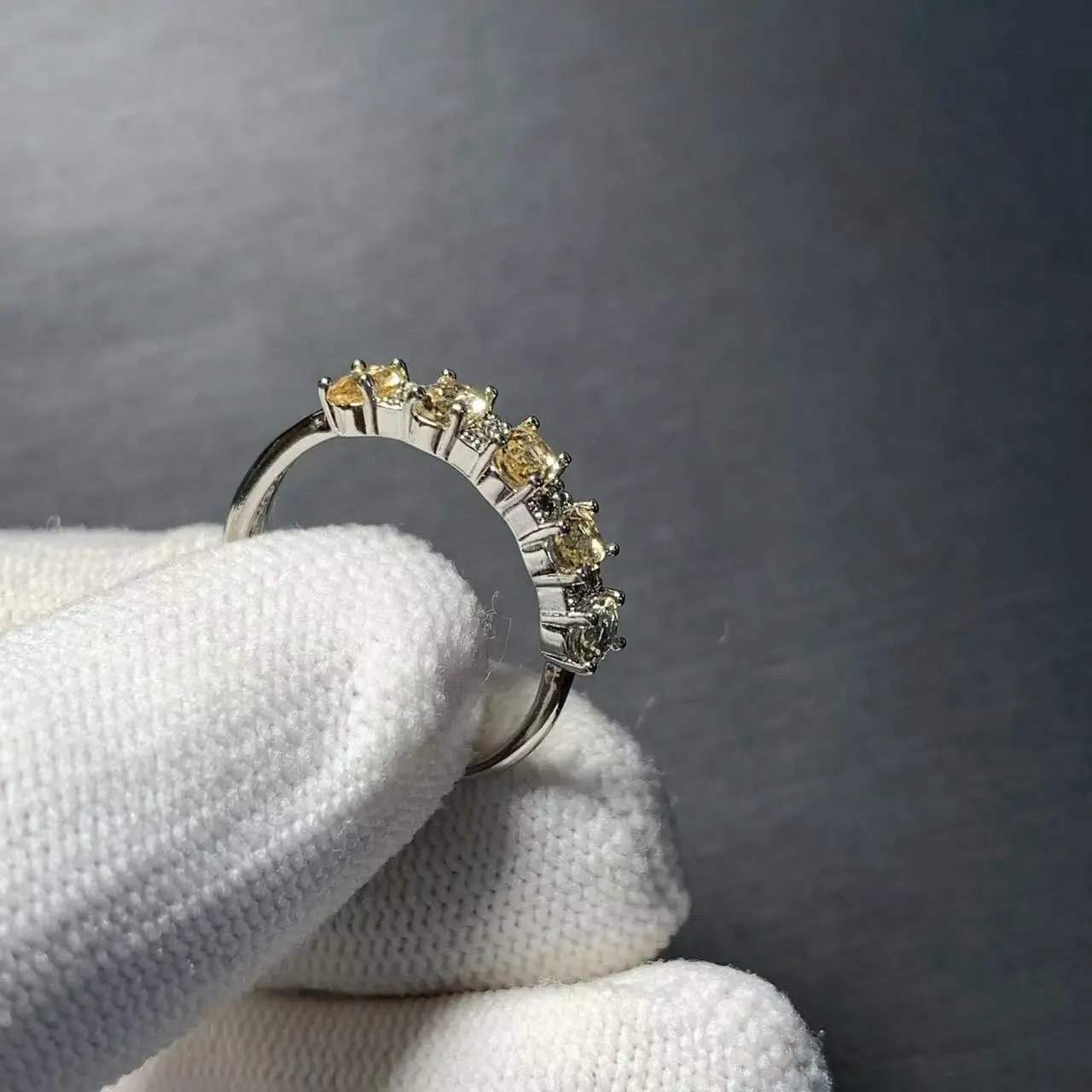 3MM Natural Citrine Ring Adjustable Female Ring Jewelry for Women Gift Wholesale High Quality Vintage Fine