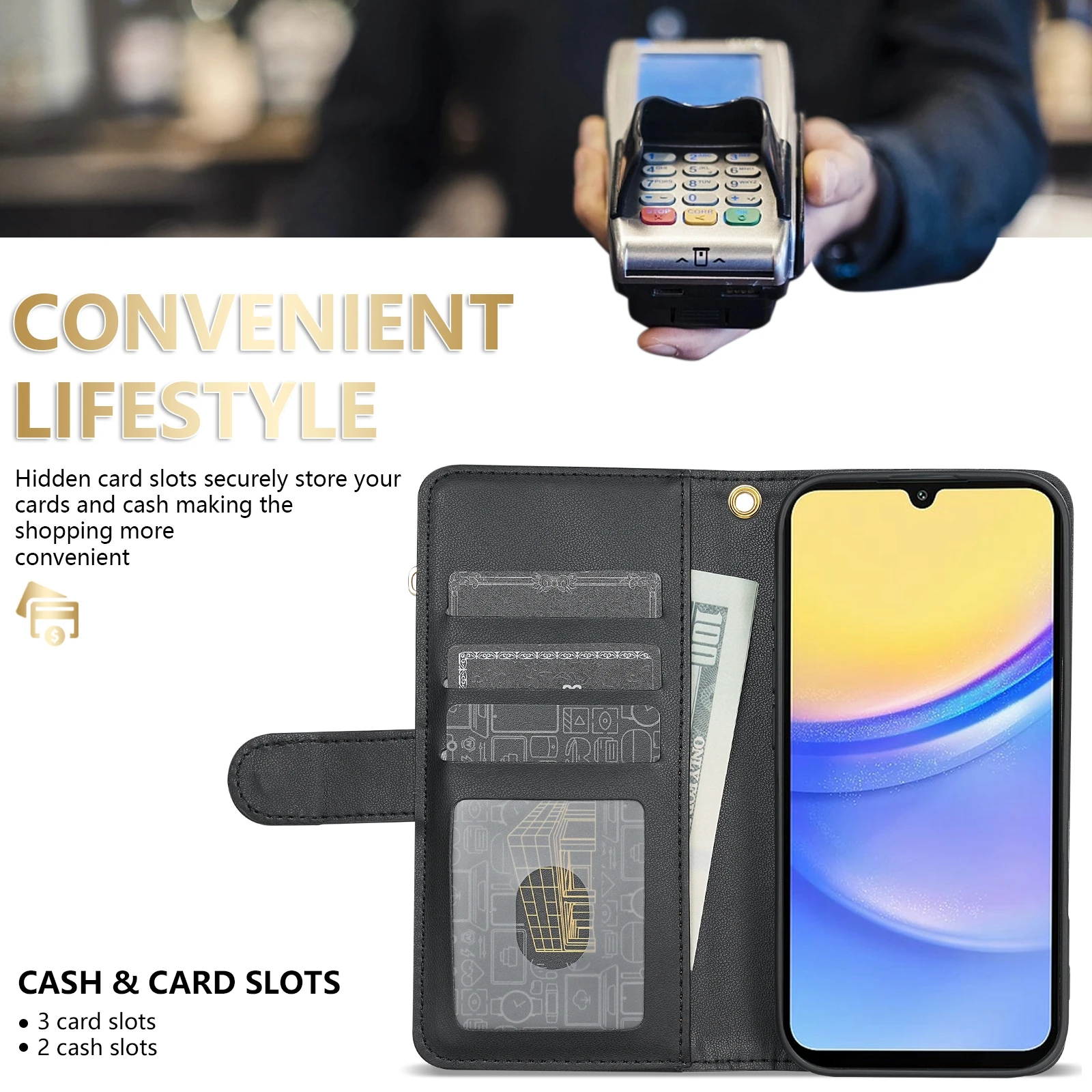 Brieftasche Kleine Duft Reißverschluss Kartensteckplatz Magnetische Flip Ledertasche Für Samsung Galaxy S21 Ultra S21 FE S20 Plus S20 FE A23 M13 – Detail 13