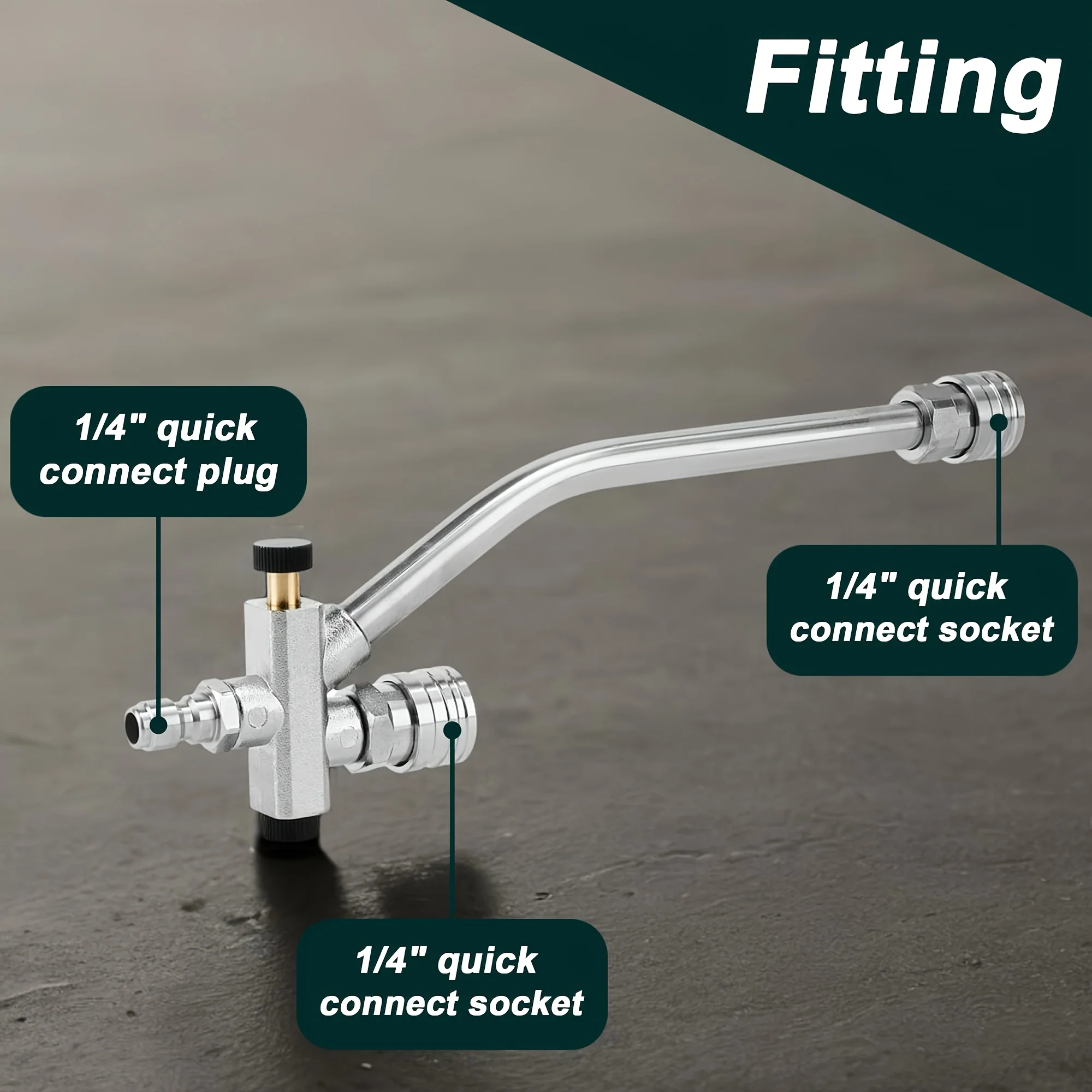 Foam Cannon Dual Connect Adapter 1/4" Quick Connect Metal Dual Head for Pressure Washers Fits EU & US Systems Includes 7 Nozzles 6
