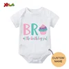 Matching Family Shirts Ice Cream Printing Mom & Dad & Bro & Sis Party Clothes Birthday Arty Custom Name T-Shirt Clothes Family 3