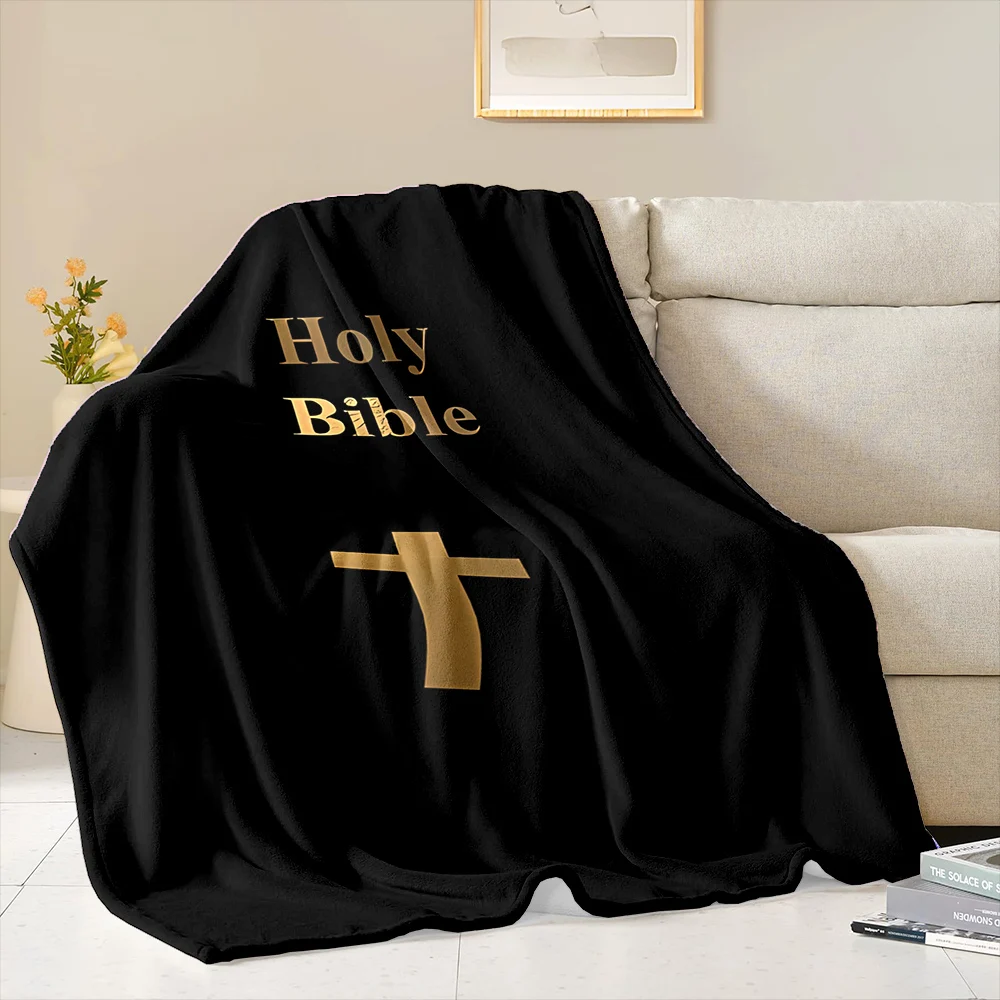 HD Holy Bible Cross Pray Soft Flannel Blanket for Bed Bedroom Sofa Picnic, Warm Throw Blanket for Cover Outdoor Leisure Nap Gift 4