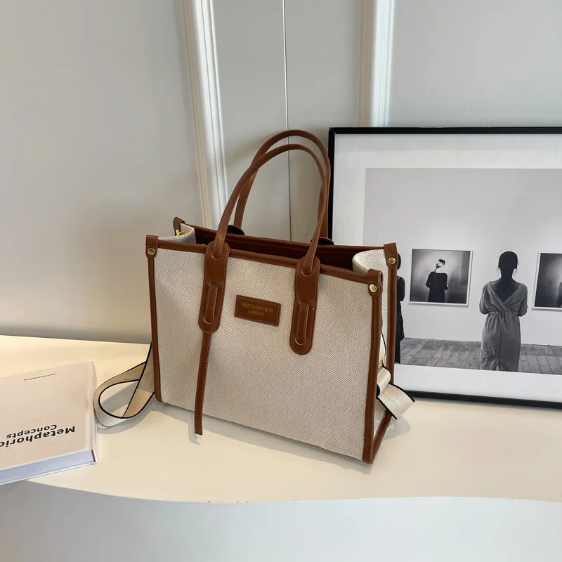 حقيبة يد نسائية كبيرة السعة من القماش، حقيبة عصرية...