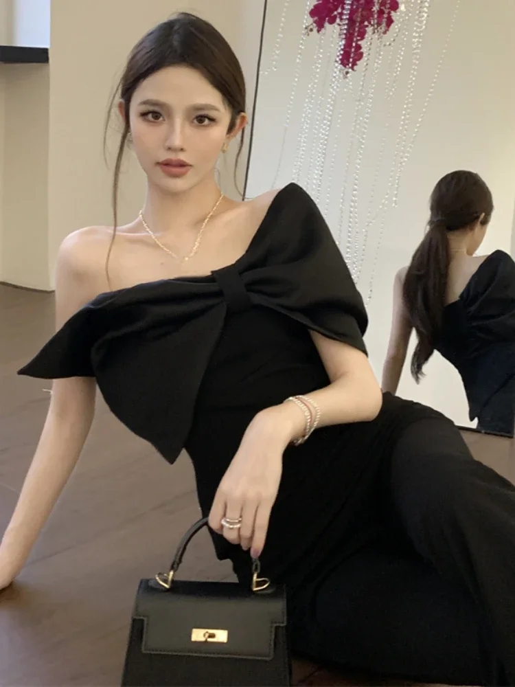 

Sweet Party Solid Bow Tops Female 2023 Women's Clothing Sling Slim Waist Tank Korean Y2k Top Summer Sexy Club Camis Ropa Mujer