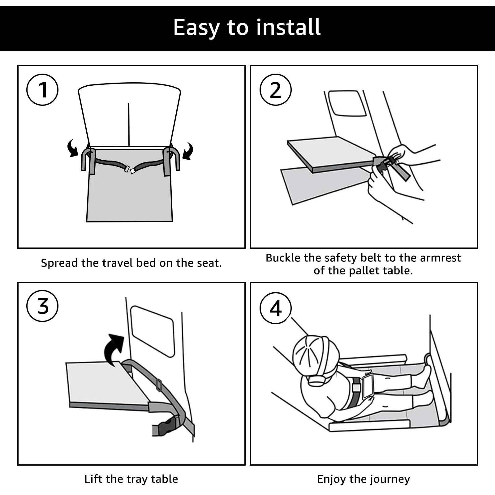 Kids Travel Airplane Pedal Bed Portable Seat Baby Hammock Extender Anti-Slip Design Stickers Oxford Cloth Leg Rest For