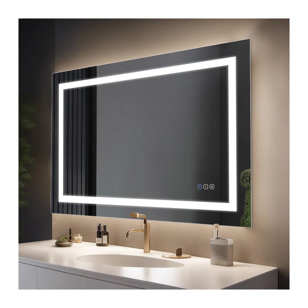 Hot Sale Rectangle Smart Mirror Touch Screen Led Bath Mirror Bathroom For Hotel