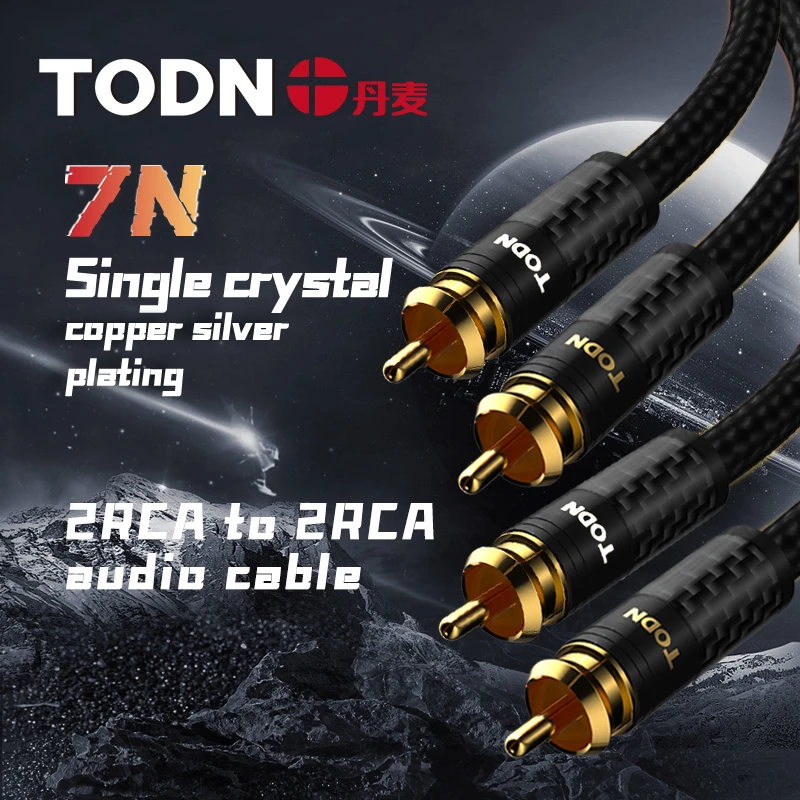 Todn Hifi1 Pair Silver Plated Occ Stereo Rca Cable Highperformance