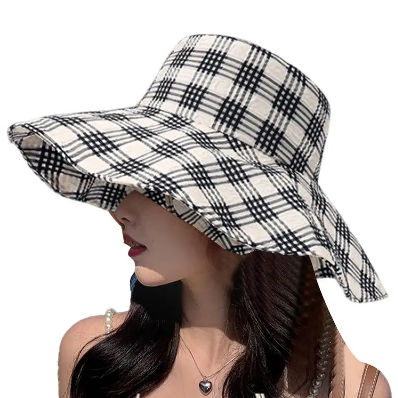 Wide Brimmed Beach Hat UPF50 Foldable Wide Brimmed Sun Protection Beach Hats Foldable Womens Sun Hats For Women