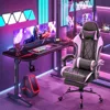 Gaming Chair, Computer Chair with Footrest and Massage Lumbar Support, Ergonomic High Back Video Game Chair with Swivel Seat 2
