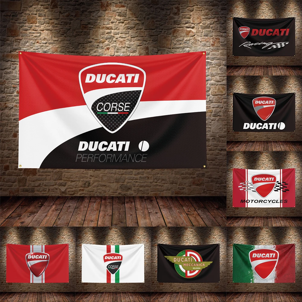 

3X5 FT Ducatis Flag Polyester Printed Motorcycle Banner For Decor