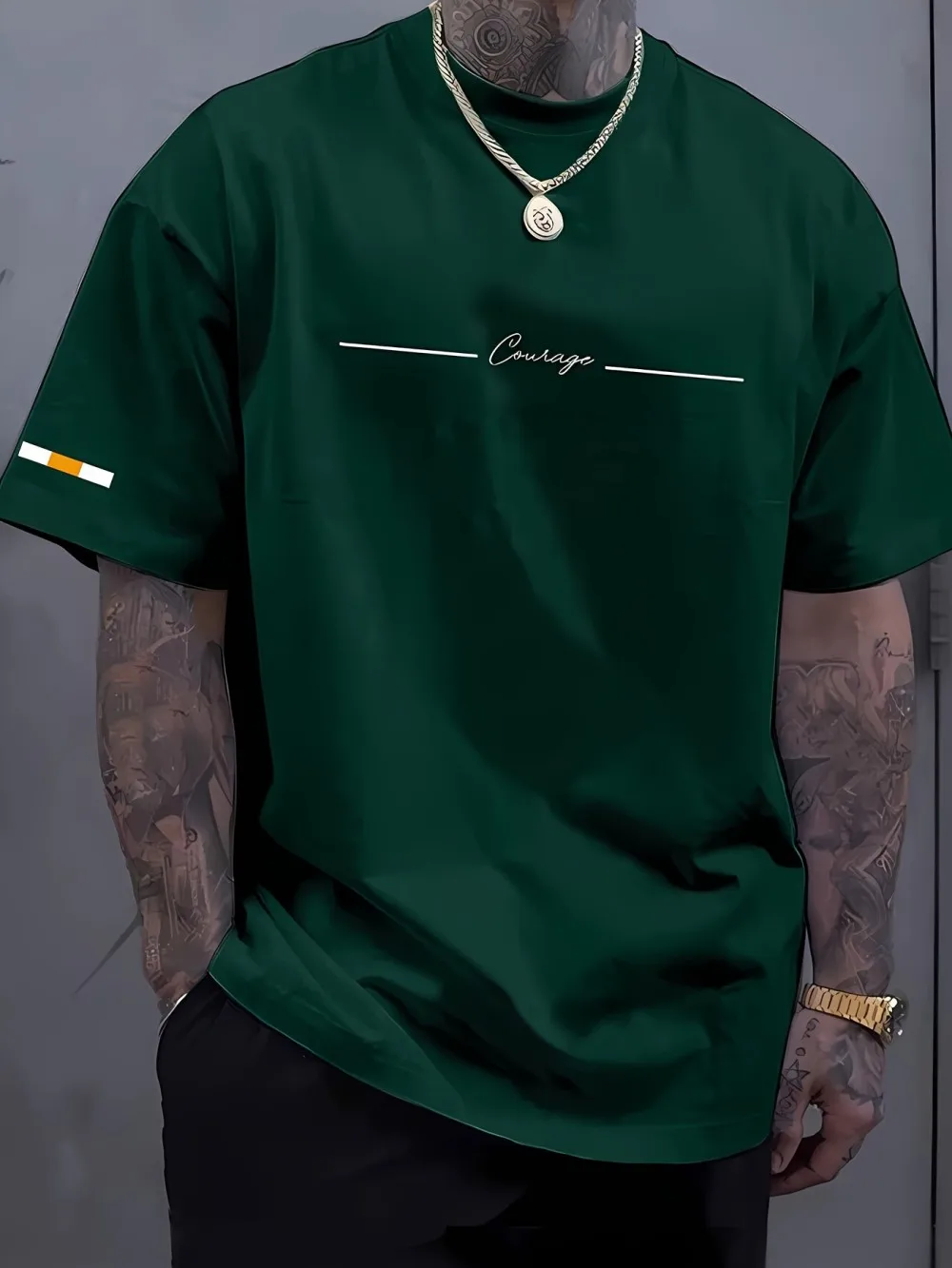 Men's Breathable T-Shirt - Summer Casual Top With Striped Printed Tee Design